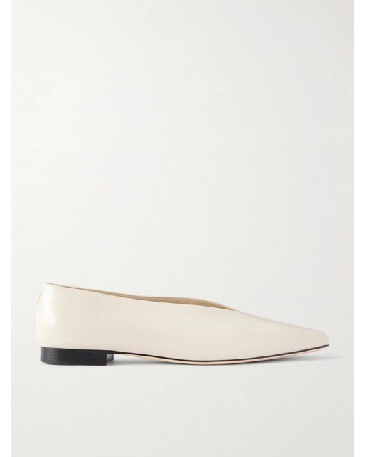Jimmy Choo Natural Margot Leather Ballet Flats