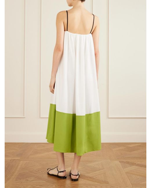 Proenza Schouler Green Saria Two-Tone Crepe-Jersey Midi Dress