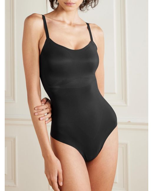 Commando Black Zone Smoothing Stretch-Jersey Thong Bodysuit