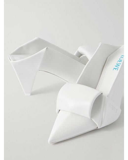 Loewe White Origami Leather Pumps