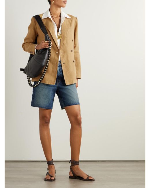 Polo Ralph Lauren Natural Double-Breasted Linen Blazer