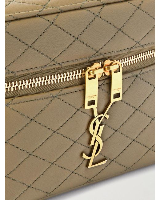 Saint Laurent Metallic Gaby Vanity Schultertasche Aus Gestepptem Leder
