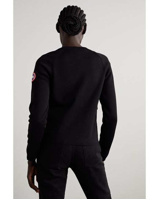 Canada Goose Black Hybridge Paneled Wool And Quilted Shell Down Jacket