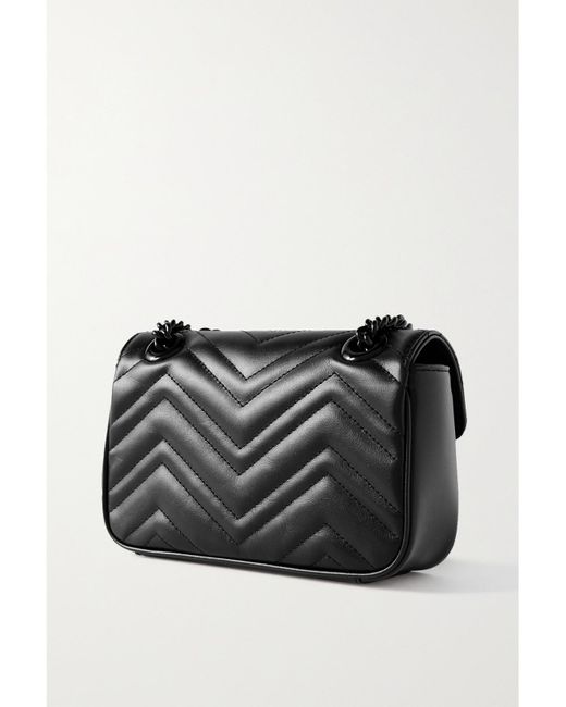 Gucci Black Gg Marmont 2.0 Quilted Leather Shoulder Bag