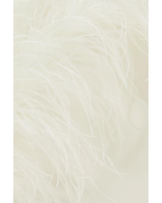 Mini-Robe Épaules Nues En Crêpe À Plumes Ava 16Arlington en coloris Natural