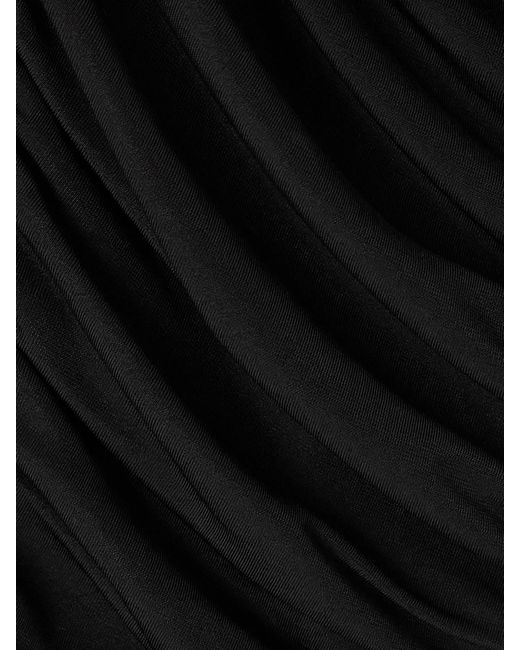 Magda Butrym Black Ruched Draped Jersey Midi Skirt