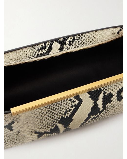 Khaite Natural Donna Snake-Effect Leather Clutch