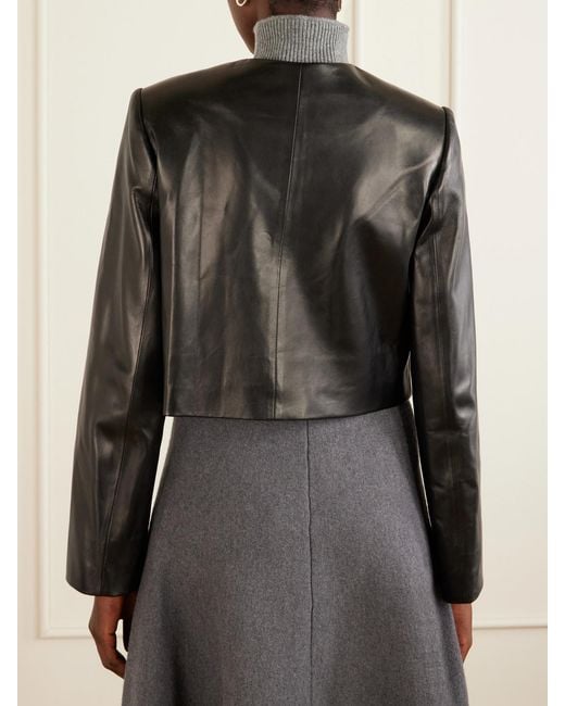 Brandon Maxwell Black The Ryder Leather Jacket