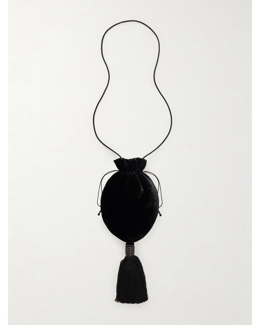 Le Sundial Natural Lee Tasseled Velvet Shoulder Bag