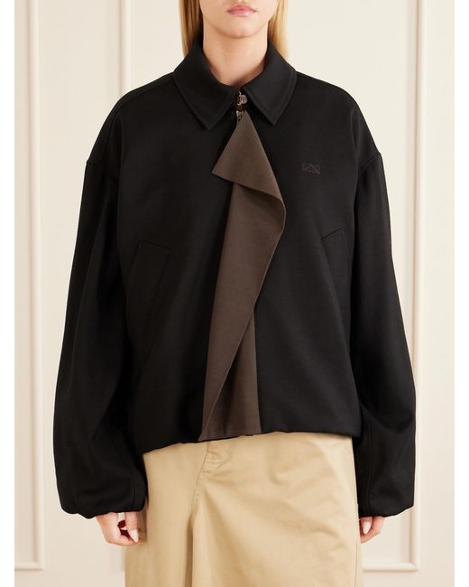 Loewe Black Logo-Embroidered Twill-Trimmed Shell Jacket