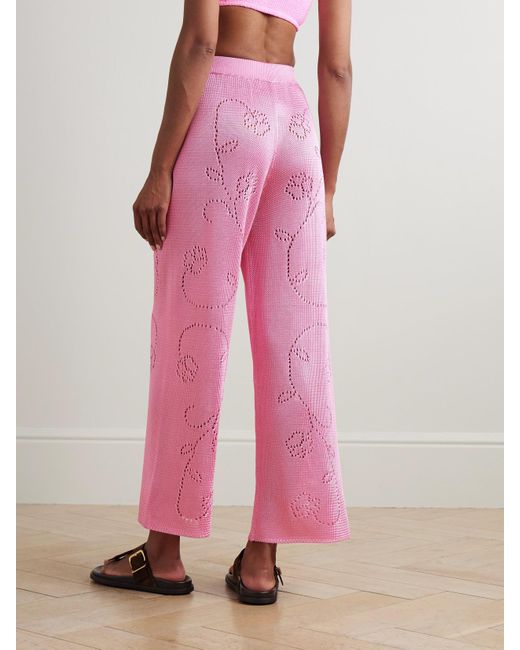 Calle Del Mar Pink Ivy Hose Mit Weitem Bein