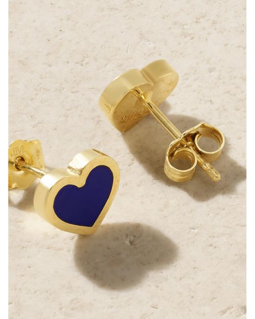 Jennifer Meyer Natural 18-Karat Lapis Lazuli Earrings