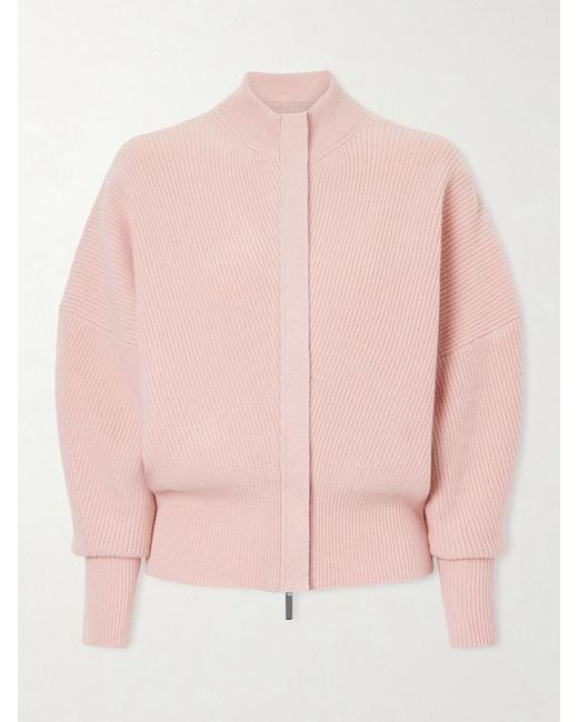 Sa Su Phi Pink Ribbed Cashmere Cardigan
