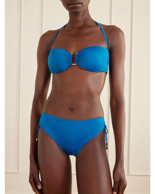 Max Mara Blue Beachwear Amelia Bandeau Bikini Top