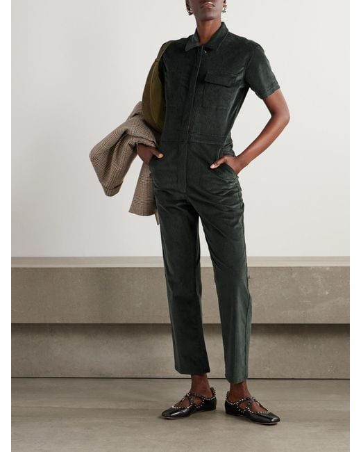 Rivet Utility Black Worker Jumpsuit Aus Cord Aus Einer Baumwollmischung