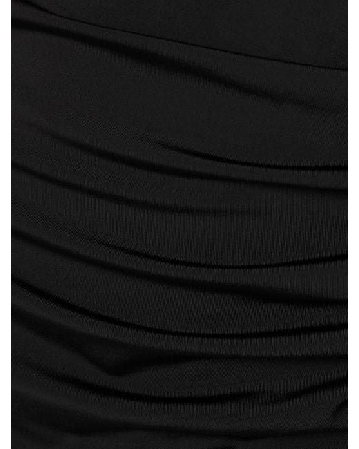 Stella McCartney Black Midikleid Aus Stretch-Jersey Mit Cape-Effekt