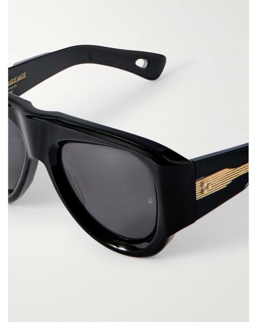 Jacques Marie Mage Black Barclay Aviator-Style Acetate Sunglasses