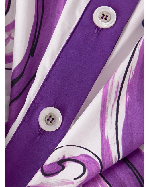 Dolce & Gabbana Purple 'Maiolica' Print Chemisier Dress