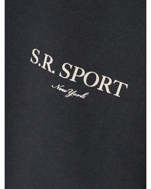 Sporty & Rich Blue Printed Cotton-Jersey Sweatshirt