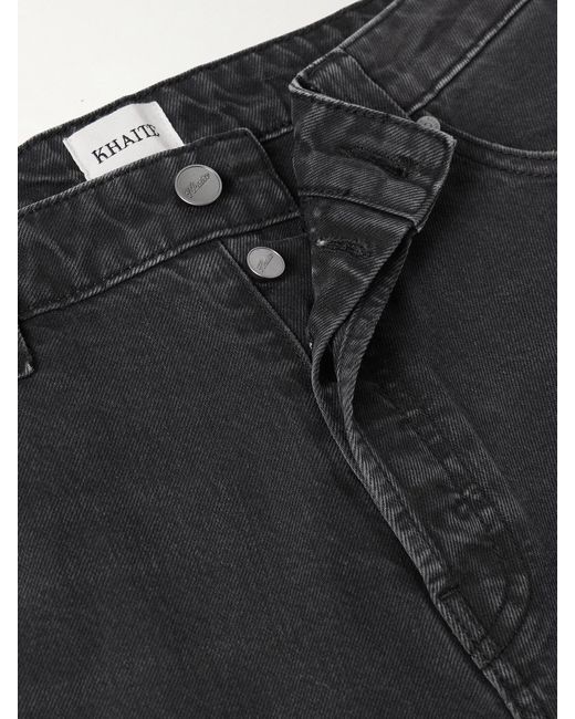 Khaite Black Winslow Mid-Rise Straight-Leg Jeans