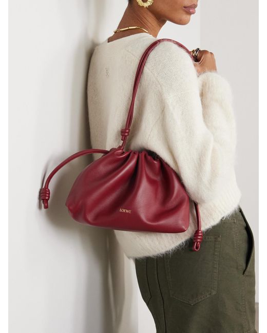 Loewe Red Flamenco Leather Clutch