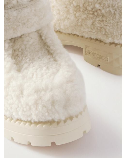 Bottines En Peau Lainée À Perles Synthétiques Shea Jimmy Choo en coloris Natural