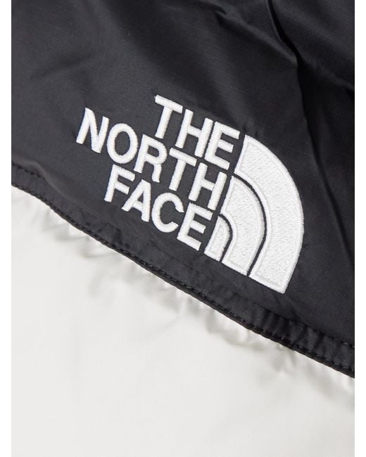 The North Face White Nuptse Hooded Embroidered Quilted Shell Down Parka