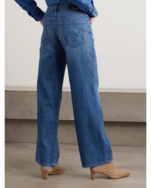 Mother Blue The Maven Skimp Mid-Rise Straight-Leg Jeans