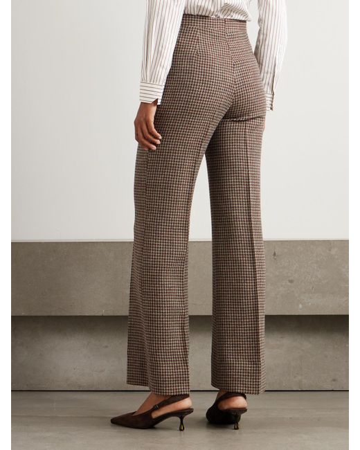 Giuliva Heritage Brown Laura Hose Mit Weitem Bein Aus Wolle Mit Hahnentrittmuster