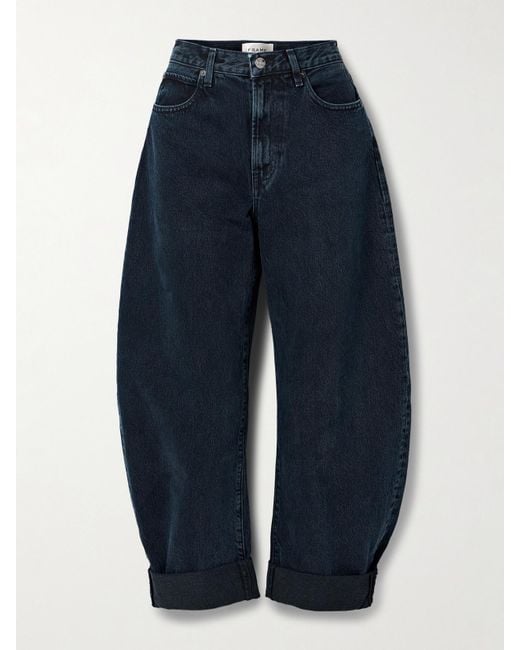 FRAME Blue Bubble Hoch Sitzende Barrel-Jeans