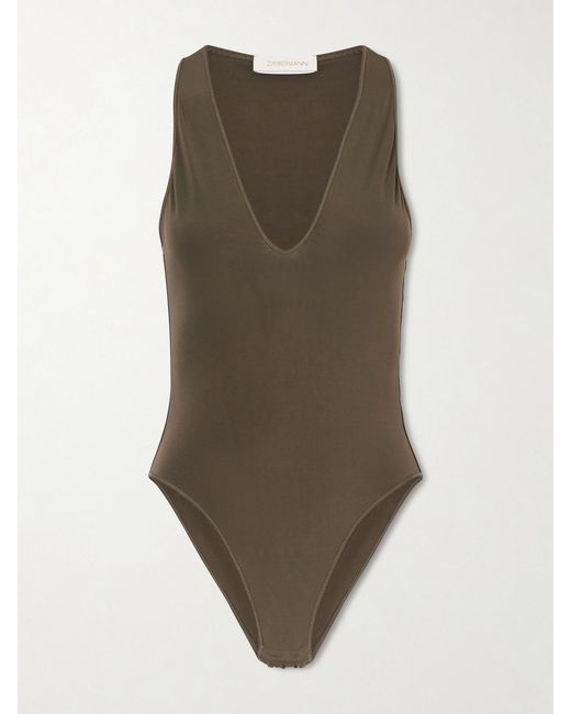 Zimmermann Natural Stretch-Jersey Bodysuit