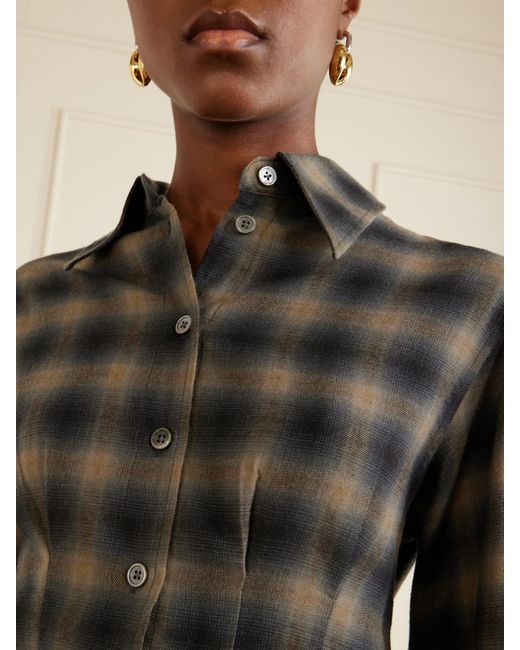 Our Legacy Black Envelop Checked Cotton And Wool-Blend Shirt