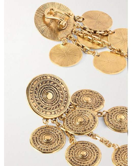 Saint Laurent Metallic Byzance-Tone Clip Earrings