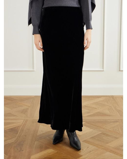 Rohe Black Velvet Maxi Skirt