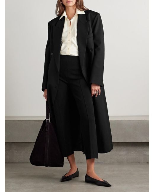 Theory Black Cropped Knitted Flared Pants