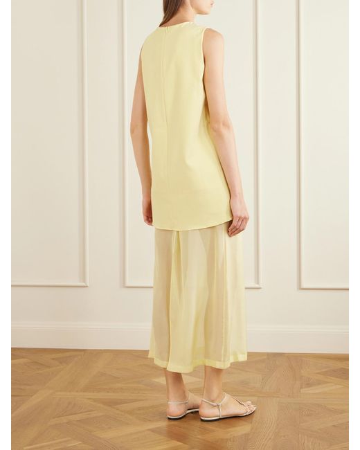 La Ligne Yellow Crepe And Chiffon Maxi Dress