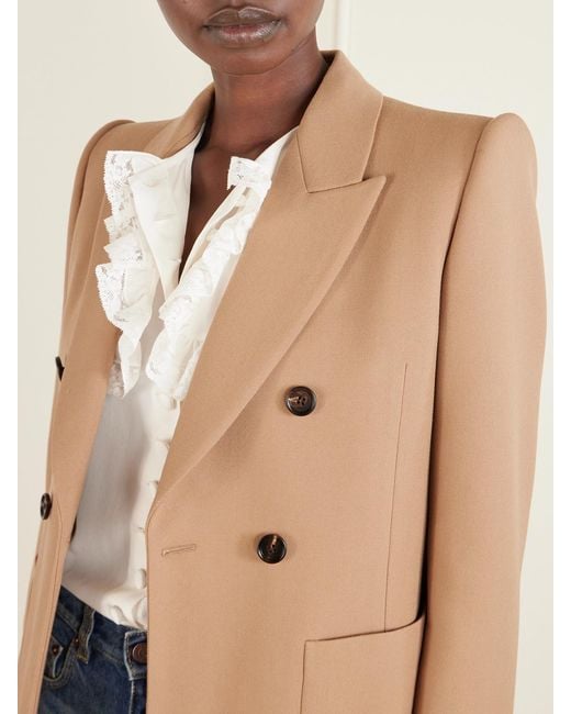 Blazer À Double Boutonnage En Gabardine De Laine Chloé en coloris Natural
