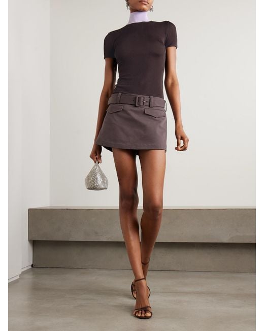 Self-Portrait Purple Belted Twill Mini Skort