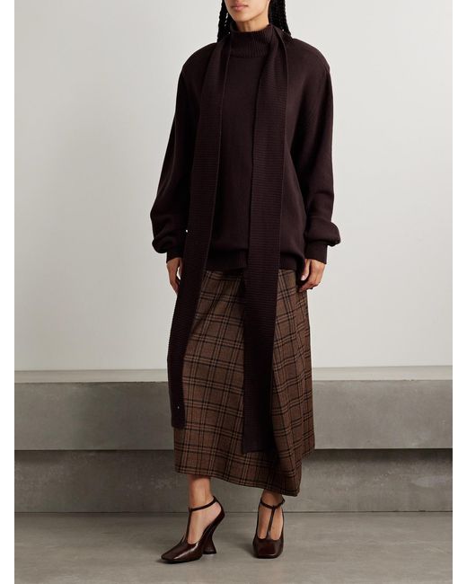 Marie Adam-Leenaerdt Blue Cutout Wool Turtleneck Sweater