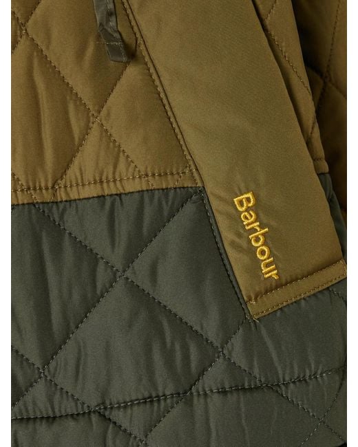 Barbour Green Lilian Hooded Convertible Corduroy-Trimmed Quilted Recycled-Shell Coat