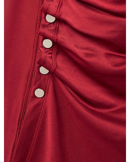 Rabanne Embellished Gathered Satin-Jersey Mini Dress