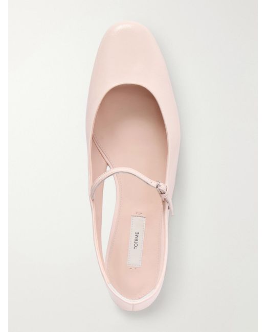 Totême Natural Leather Mary Jane Slingback Ballet Flats