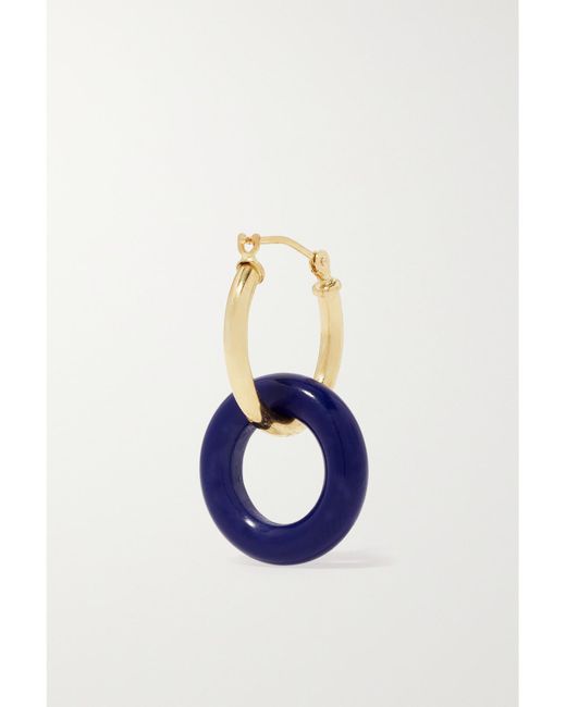 Mateo Blue Donut 14-Karat Lapis Lazuli Hoop Earrings