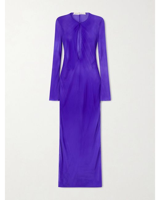 Colleen Allen Purple Silk-Chiffon Gown