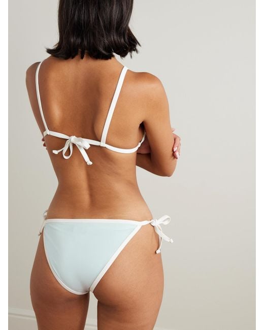 Marysia Swim Blue Porto Two-Tone Triangle Bikini Top