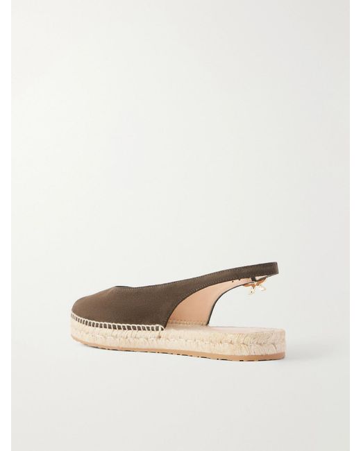 Gianvito Rossi Natural Paz Suede Slingback Espadrilles