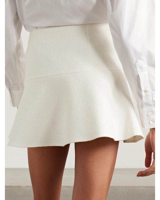 Gucci White Wool-Blend Tweed Mini Skirt
