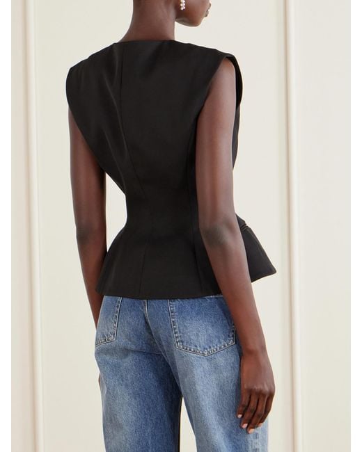 Magda Butrym Black Silk And Cashmere-Blend Crepe Vest