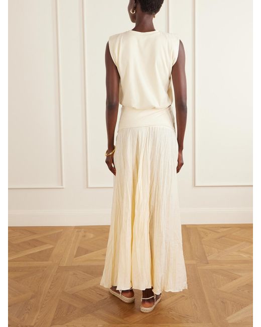Johanna Ortiz Natural Light And Sound Linen-Blend Jersey Maxi Skirt