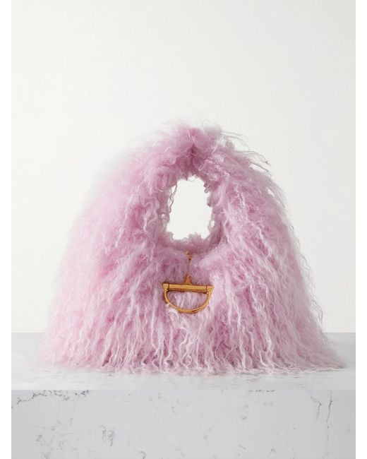 Gucci Pink Softbit Shearling Tote